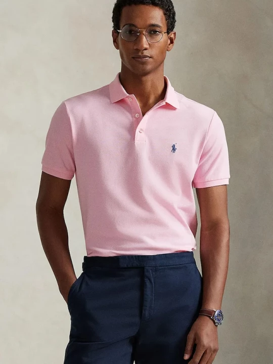 Obrázek produktu Polo Ralph Lauren polo pánské bavlněné s elastanem růžová