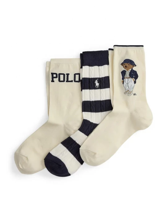 Obrázek produktu Polo Ralph Lauren ponožky dámské s bavlnou 3-pack béžová