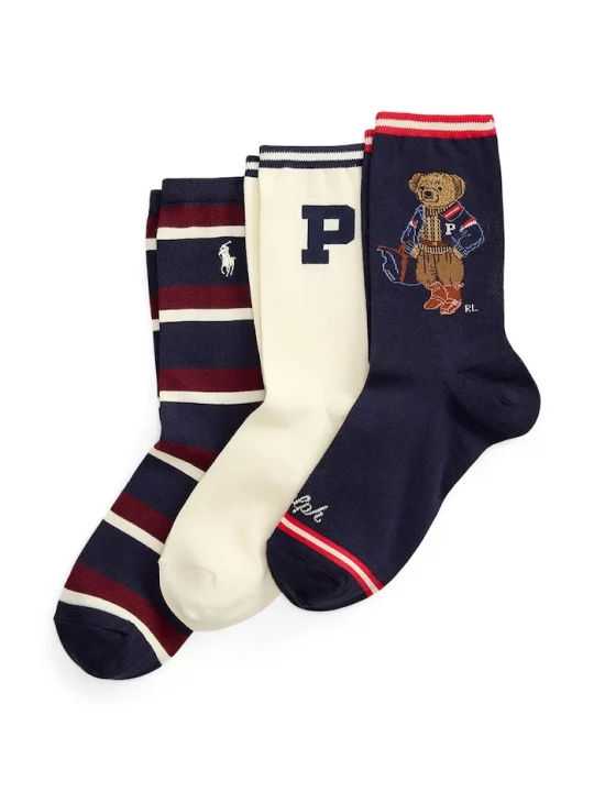 Obrázek produktu Polo Ralph Lauren ponožky dámské s bavlnou 3-pack námořnická modř