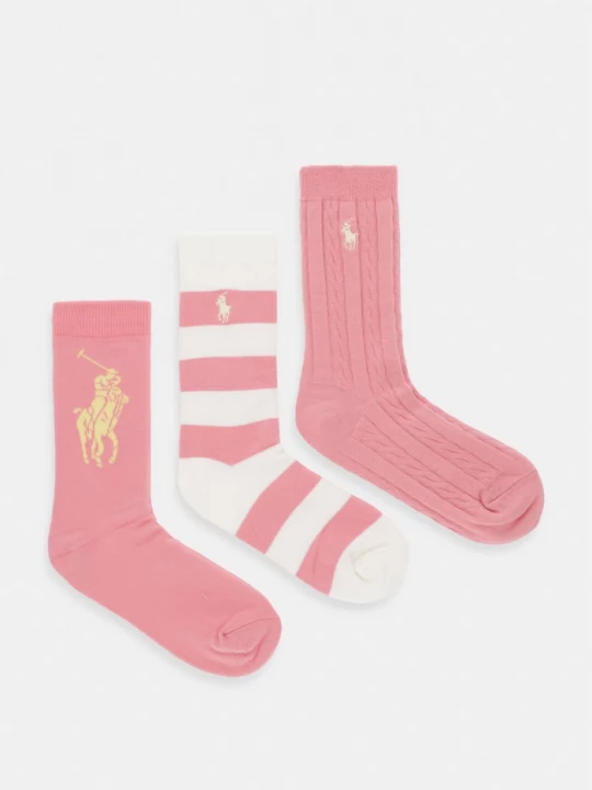 Obrázek produktu Polo Ralph Lauren ponožky dětské 3-pack růžová
