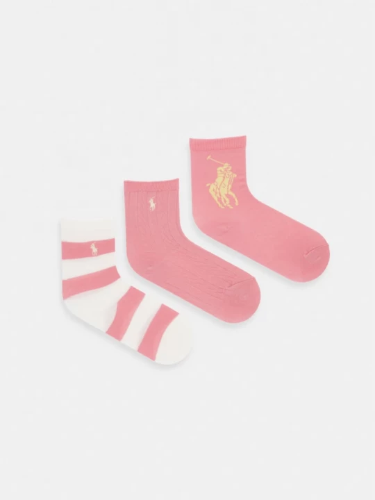 Obrázek produktu Polo Ralph Lauren ponožky dětské 3-pack růžová