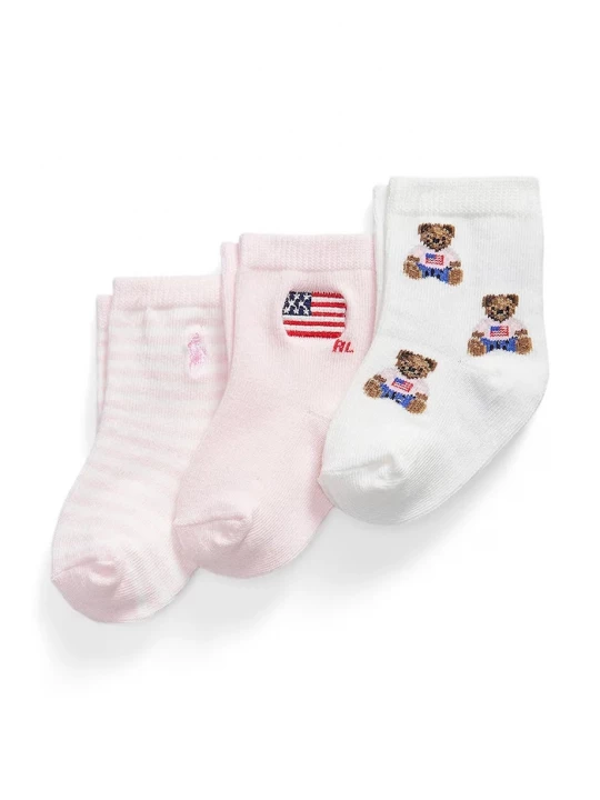 Obrázek produktu Polo Ralph Lauren ponožky dětské 3-pack růžová