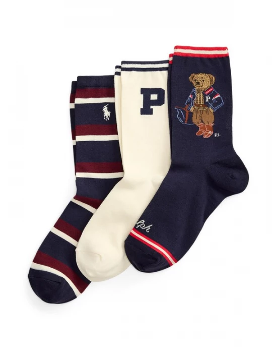 Obrázek produktu Polo Ralph Lauren Ponožky námořnická modř / hnědá / červená / bílá