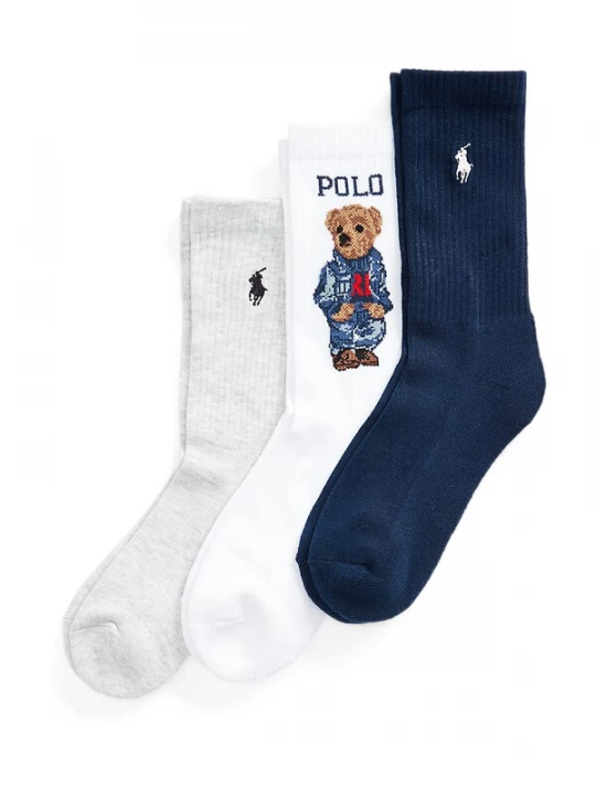 Obrázek produktu Polo Ralph Lauren Ponožky námořnická modř / hnědá / šedý melír / bílá