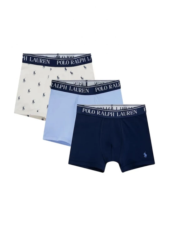 Obrázek produktu Polo Ralph Lauren přiléhavé boxerky dětské bavlněné s elastanem 3-pack modrá