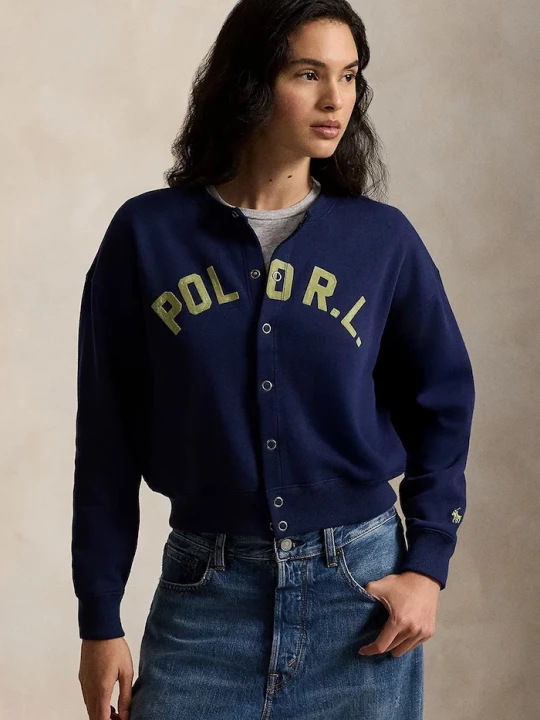 Obrázek produktu Polo Ralph Lauren rozepínací mikina dámská s bavlnou námořnická modř