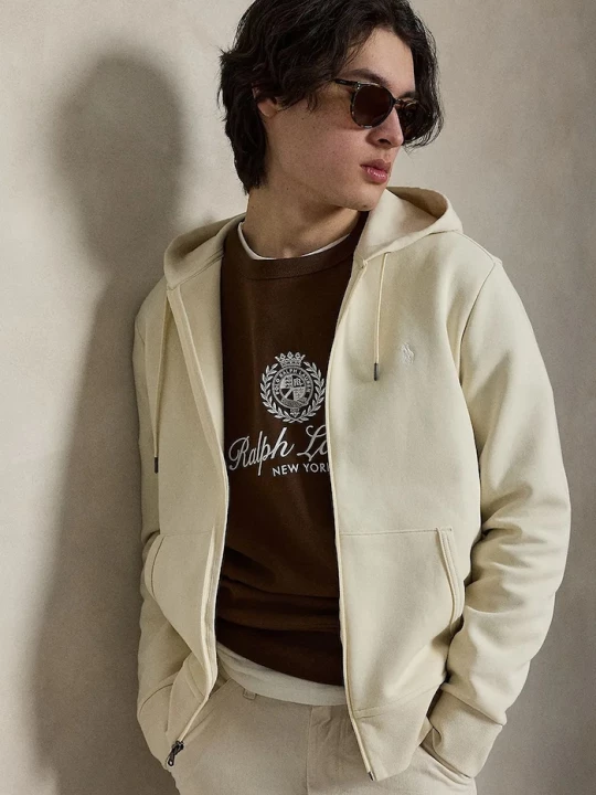 Obrázek produktu Polo Ralph Lauren rozepínací mikina kapucí béžová