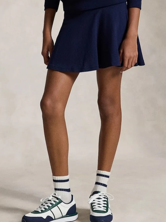 Obrázek produktu Polo Ralph Lauren rozšířená sukně bavlněná s elastanem námořnická modř