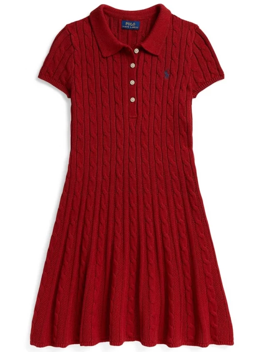 Obrázek produktu Polo Ralph Lauren rozšířené šaty bavlněné červená
