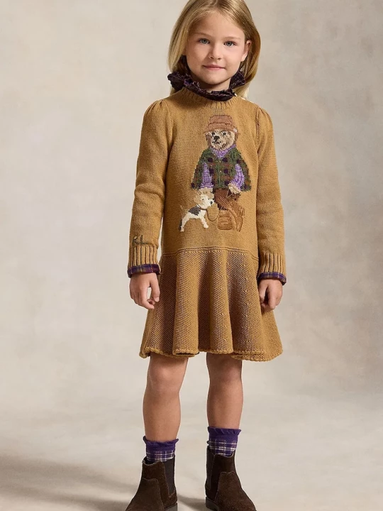 Obrázek produktu Polo Ralph Lauren rozšířené šaty s bavlnou hnědá