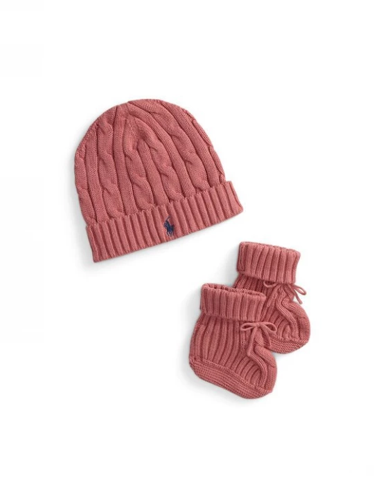 Obrázek produktu Polo Ralph Lauren Set čepice a ponožky 320P01426507 Tmavě růžová