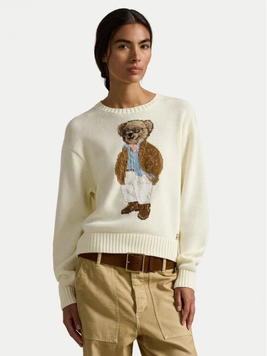 Obrázek produktu Polo Ralph Lauren Svetr 211A96248001 Écru Relaxed Fit Krémová