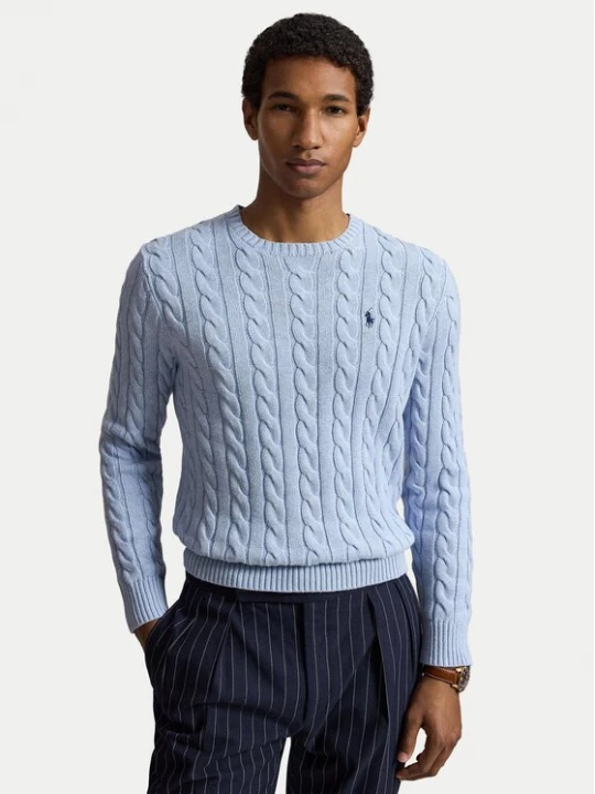 Obrázek produktu Polo Ralph Lauren Svetr Cable 710775885545 Světle modrá Regular Fit