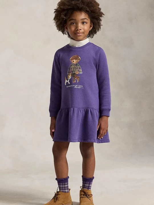 Obrázek produktu Polo Ralph Lauren svetrové šaty s bavlnou fialová