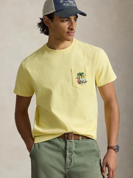 Obrázek produktu Polo Ralph Lauren tričko pánské bavlněné žlutá