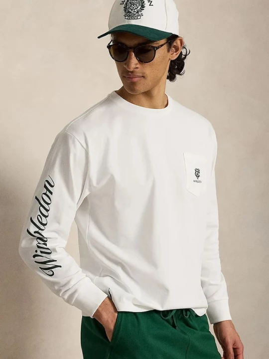 Obrázek produktu Polo Ralph Lauren tričko s dlouhým rukávem pánské bavlněné Wimbledon