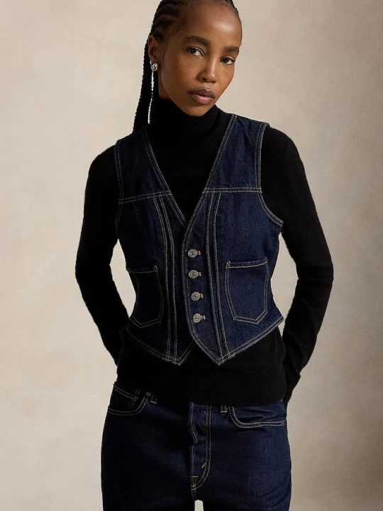 Obrázek produktu Polo Ralph Lauren vesta dámská džínová námořnická modř