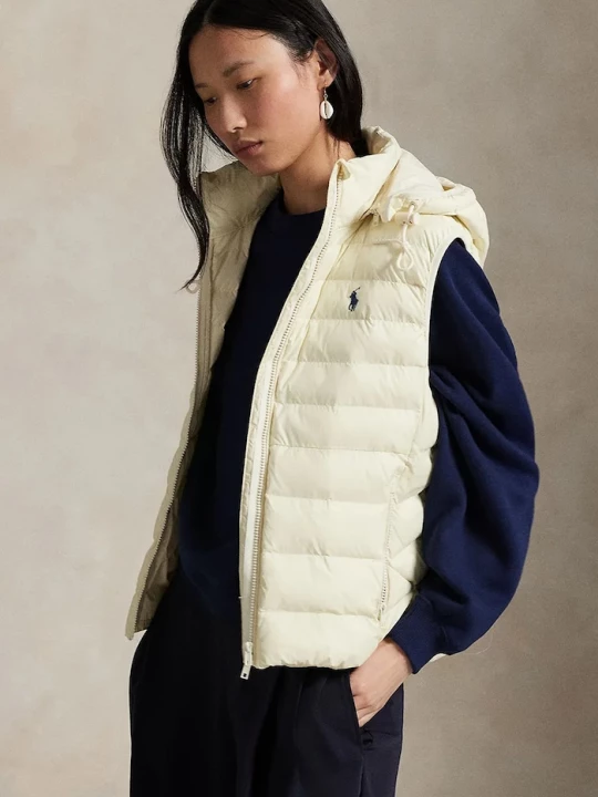 Obrázek produktu Polo Ralph Lauren vesta s kapucí dámská béžová