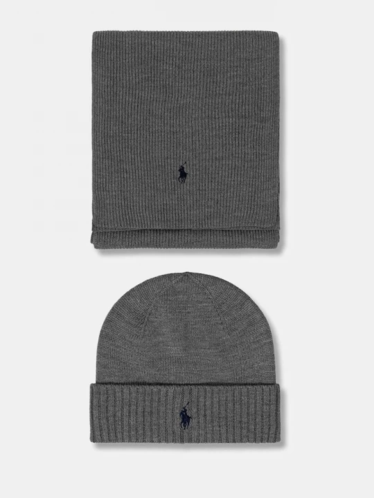 Obrázek produktu Polo Ralph Lauren čepice a šála pánská vlněná