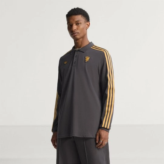 Obrázek produktu Polo tričko Manchester United Terrace Icons sdlouhým rukávem Adidas Utility Black