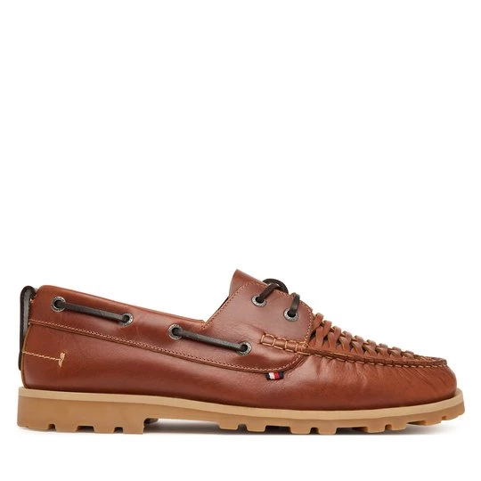 Obrázek produktu Polobotky Tommy Hilfiger Hilfiger Braided Lth Boat Shoe FM0FM05892 Hnědá