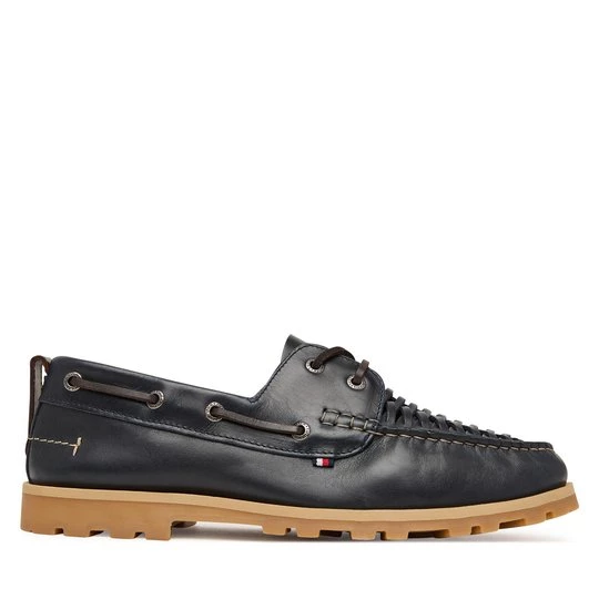 Obrázek produktu Polobotky Tommy Hilfiger Hilfiger Braided Lth Boat Shoe FM0FM05892 Tmavomodrá