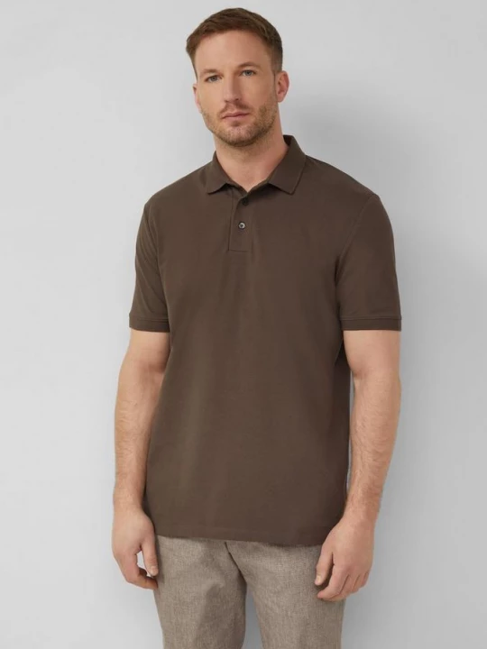 Obrázek produktu Polokošile z piké z bavlněné směsi s.Oliver hnědá