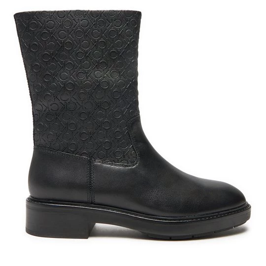 Obrázek produktu Polokozačky Calvin Klein Flat Ankle Boot Mono Mix HW0HW02195 Černá