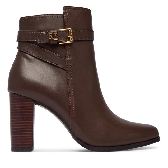 Obrázek produktu Polokozačky LAUREN RALPH LAUREN Brooke II Calfskin Bootie Heel 802974475003 Hnědá