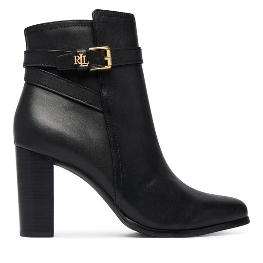 Obrázek produktu Polokozačky LAUREN RALPH LAUREN Brooke II Calfskin Bootie Heel 802974475004 Černá
