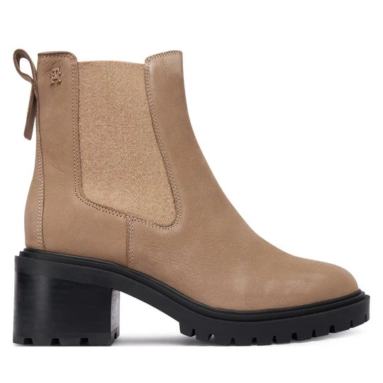 Obrázek produktu Polokozačky Tommy Hilfiger Th Nubuck Chelsea Cleated Heel FW0FW09158 Béžová
