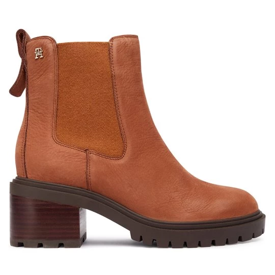 Obrázek produktu Polokozačky Tommy Hilfiger Th Nubuck Chelsea Cleated Heel FW0FW09158 Hnědá