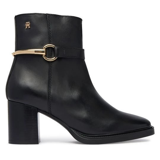 Obrázek produktu Polokozačky Tommy Hilfiger TH Stud Heel Riding Ankle Boot FW0FW09552 Černá