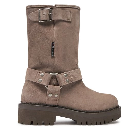 Obrázek produktu Polokozačky Tommy Jeans Tjw Urban Biker Boot Suede EN0EN02729 Šedá