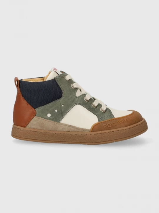 Obrázek produktu Pom D'api Dětské kožené sneakers boty Pom D'api MOUSSE BUMP zelená