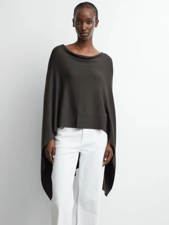 Obrázek produktu Pončo z jemné pleteniny ze směsi s viskózou comma hnědá