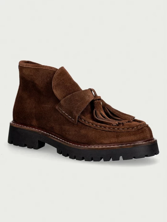 Obrázek produktu Posa kotníkové boty dámské semišové Aosta Tassel Boot hnědá
