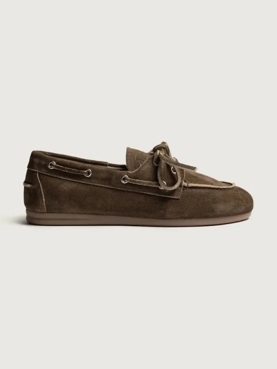 Obrázek produktu Posa Mokasíny dámské semišové Boat Loafer hnědá