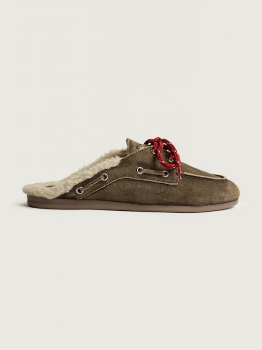 Obrázek produktu Posa Pantofle dámské semišové Boat Loafer Mule hnědá