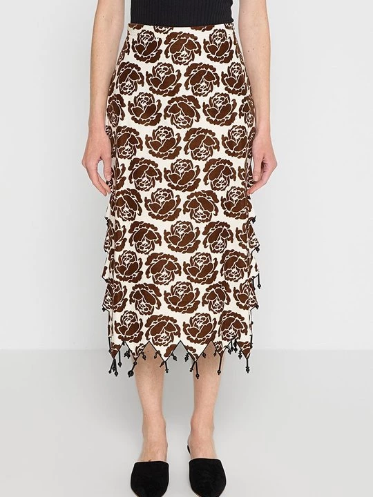 Obrázek produktu Pouzdrová sukně Tory Burch hnědá