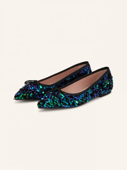 Obrázek produktu Pretty Ballerinas Baleríny Salma S Flitry černá / tmavě zelená / zelená