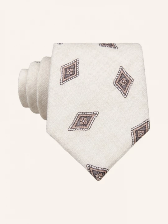 Obrázek produktu Prince Bowtie Kravata krémová / hnědá / černošedá