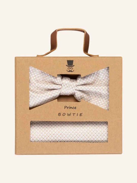 Obrázek produktu Prince Bowtie Sada: Motýlek A Kapesníček béžová