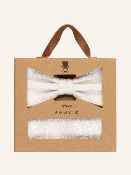 Obrázek produktu Prince Bowtie Sada: Motýlek A Kapesníček Do Kapsy krémová