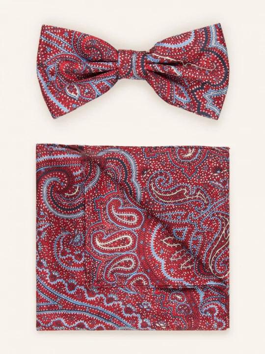 Obrázek produktu Prince Bowtie Sada: Motýlek A Kapesníček Do Náprsní Kapsy tmavě červená / tmavě modrá