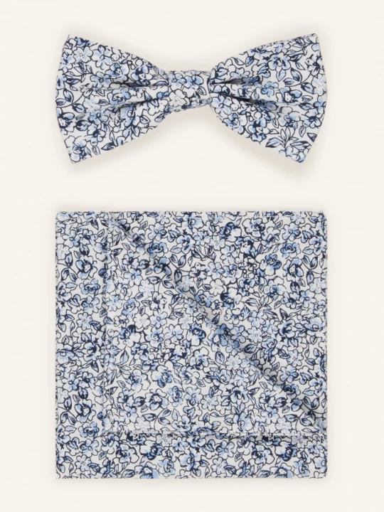 Obrázek produktu Prince Bowtie Sada: Motýlek A Kapesníček Do Náprsní Kapsy tmavě modrá / bílá / tmavě modrá