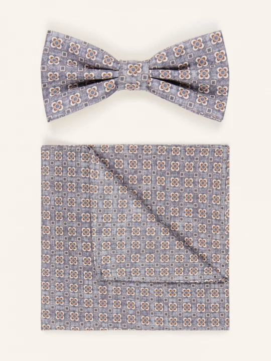 Obrázek produktu Prince Bowtie Sada: Motýlek A Kapesník šedá / hnědá / tmavě modrá