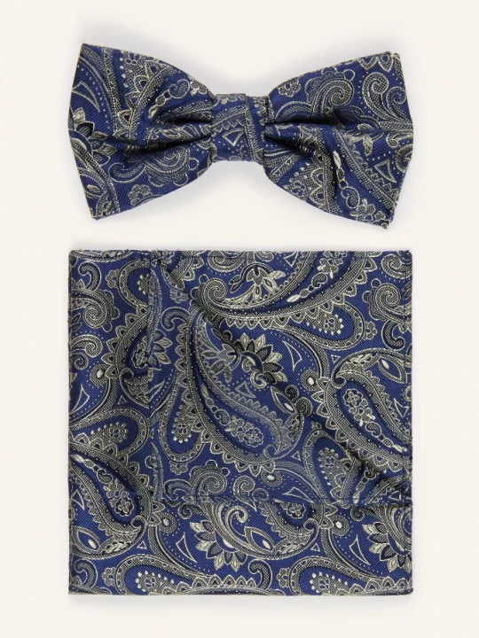 Obrázek produktu Prince Bowtie Sada: Motýlek A Kapesník tmavě modrá / khaki