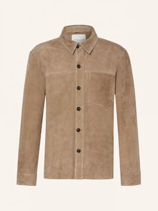 Obrázek produktu Profuomo Overshirt S Volným Střihem Z Kůže černošedá