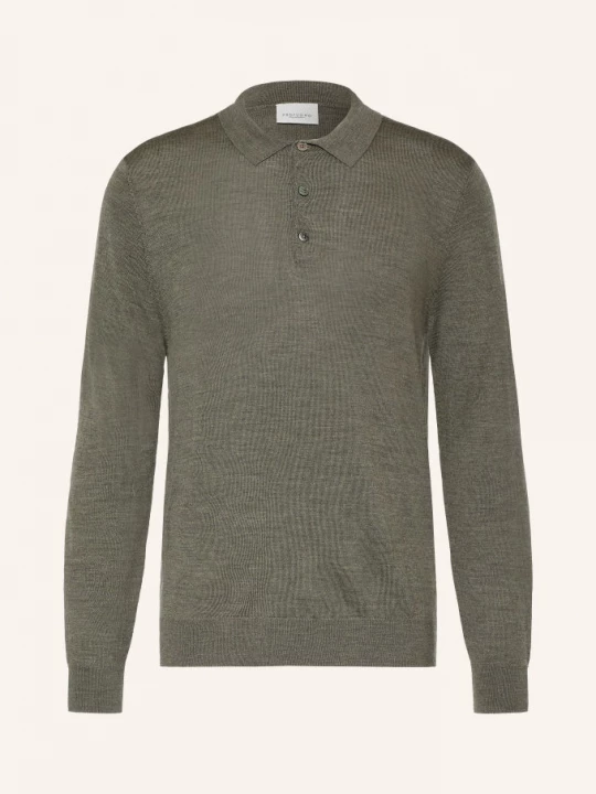 Obrázek produktu Profuomo Pletená Polokošile Z Merino Vlny khaki